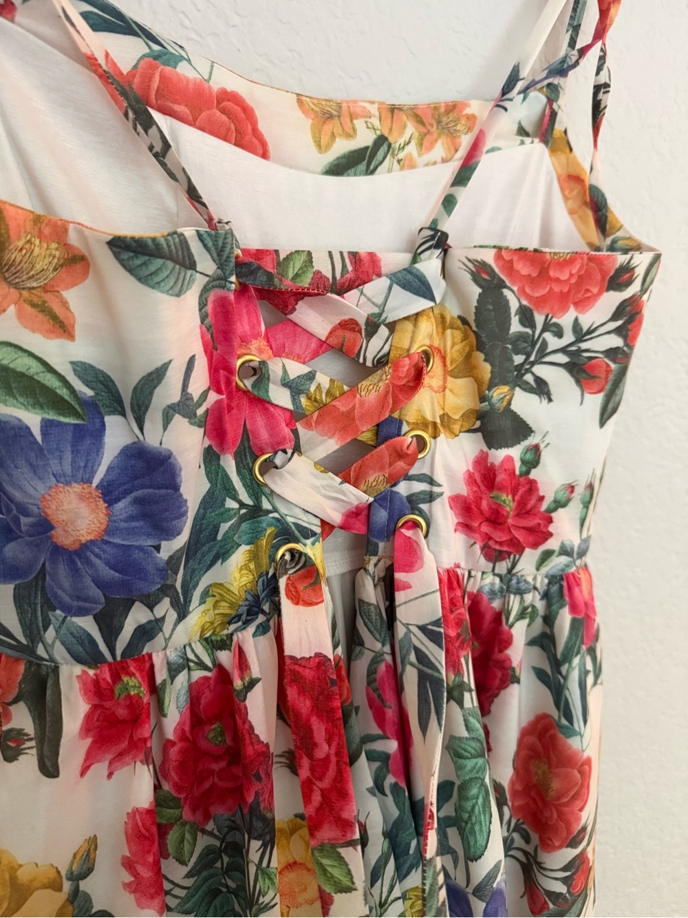 Show Me Your MuMu Juliet Maxi Dress Charm Peony White Taffeta - Picture 4 of 5